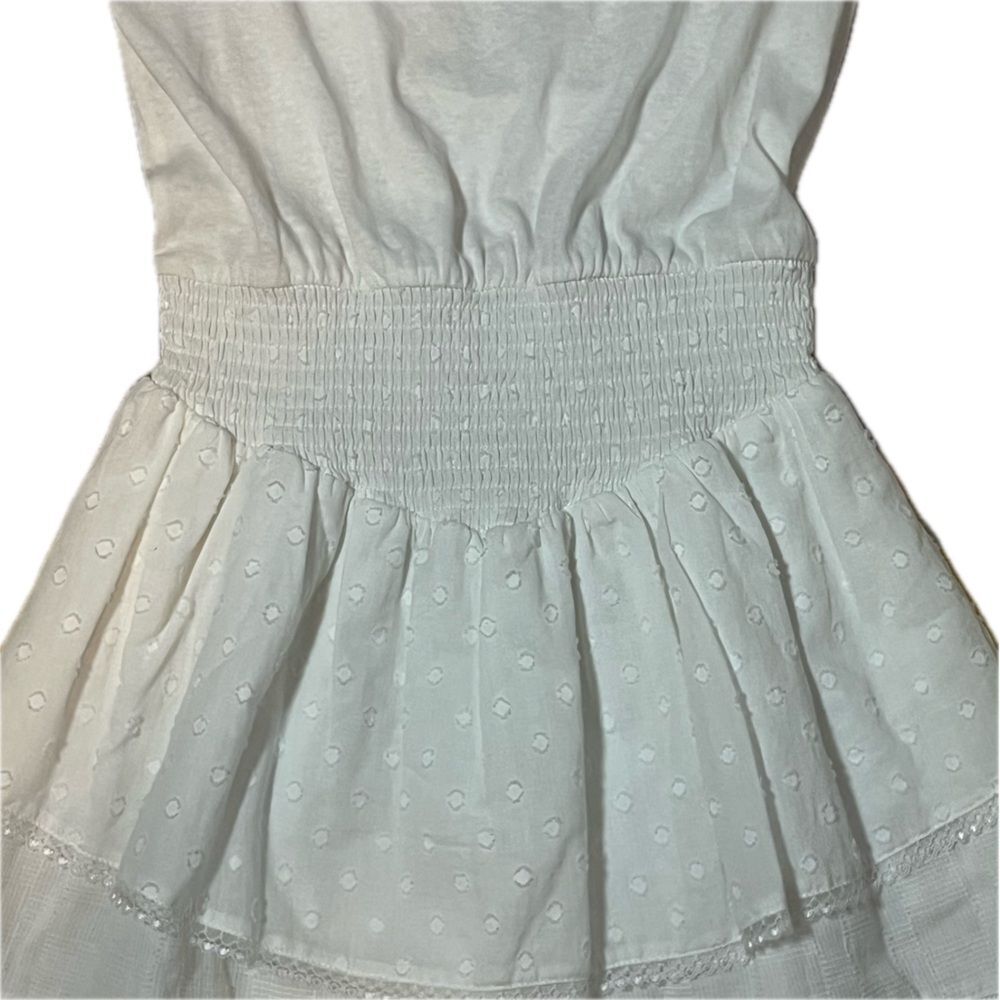 Heartloom HRTLM White Talia Cap Sleeve Elastic Waist Mini Dress Small - Picture 5 of 8